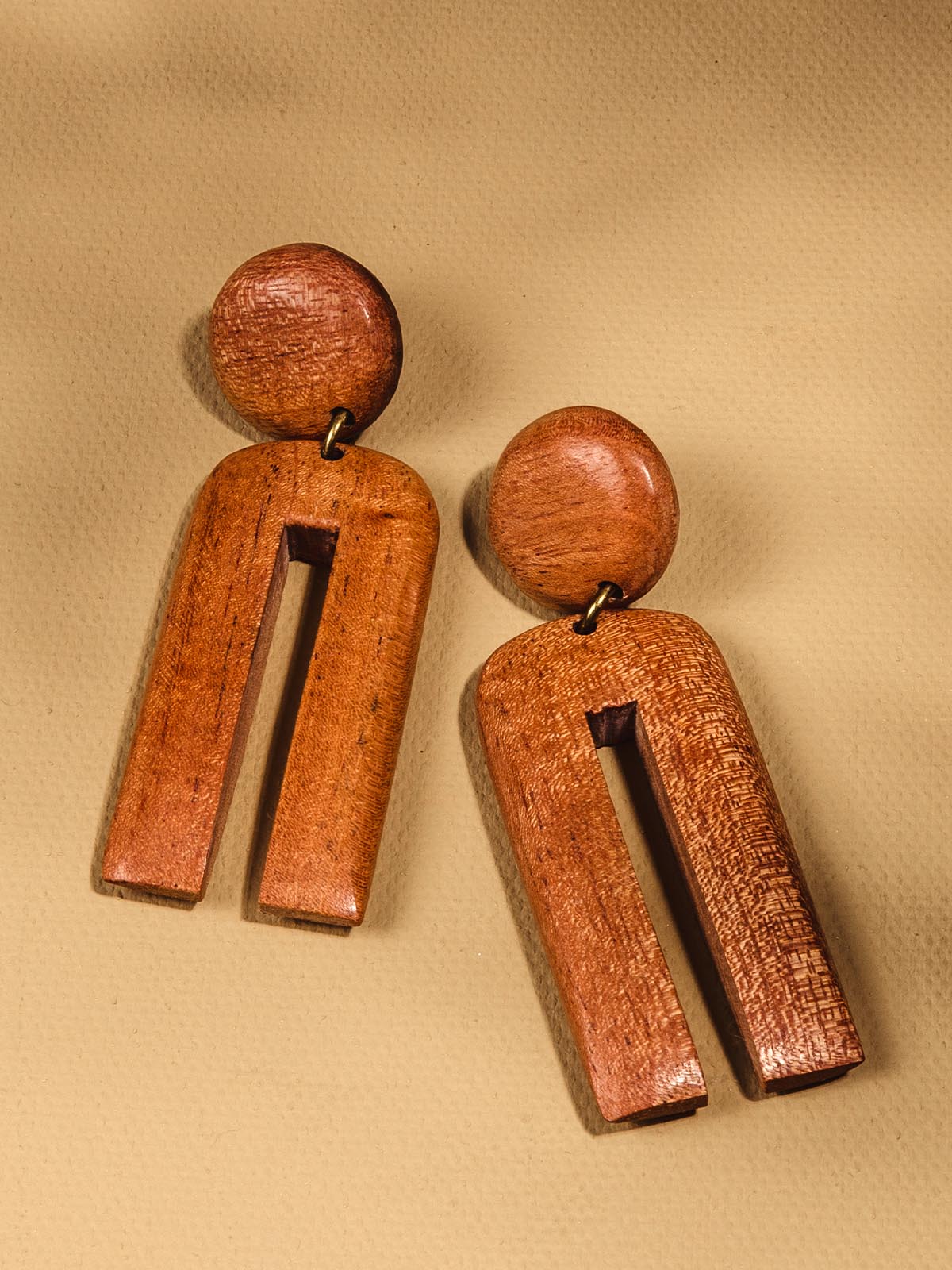 Makaya Mahogany Wooden Earrings