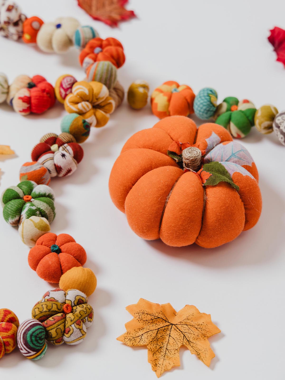 Upcycled Saree Cloth Pumpkin Garland