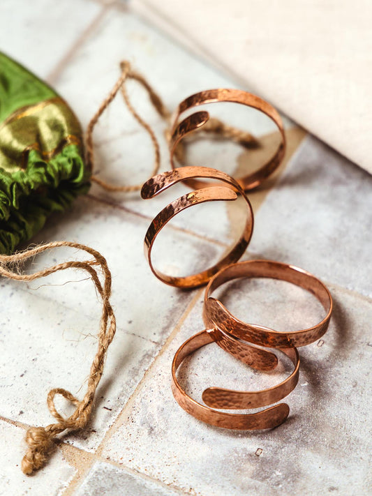 Wrapped Copper Napkin Rings (Set of 4)