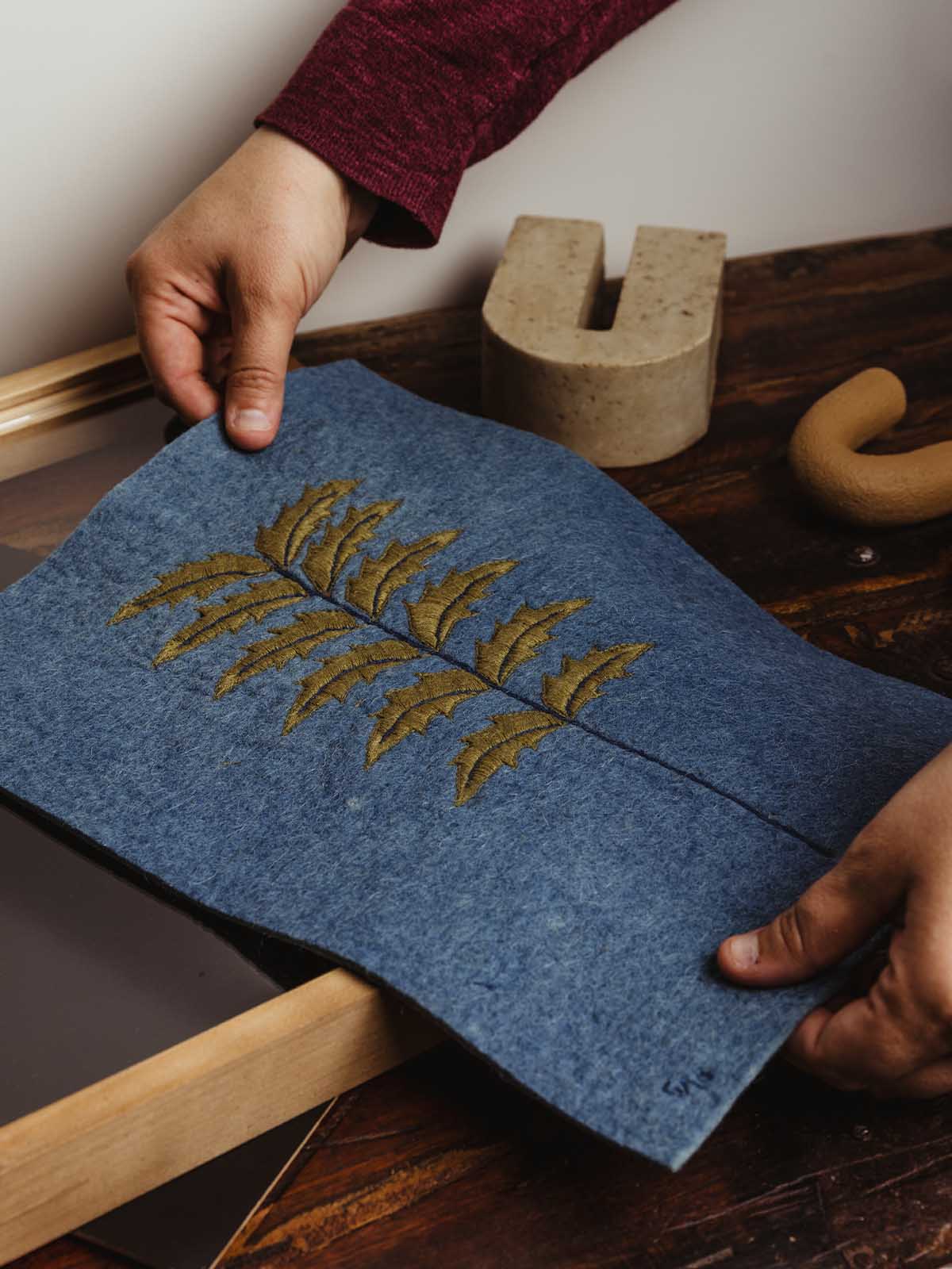 Neem Stem Embroidered Wall Hanging