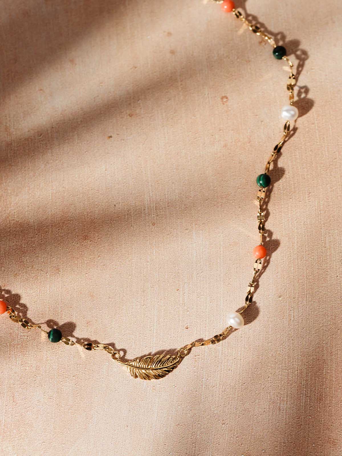 Song of Celebration Gold Feather Necklace
