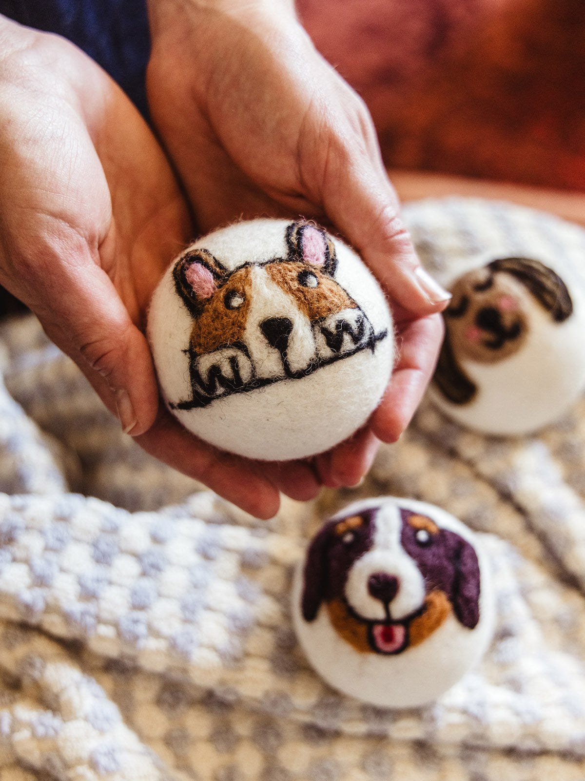 Dog Faces New Zealand Wool Dryer Balls