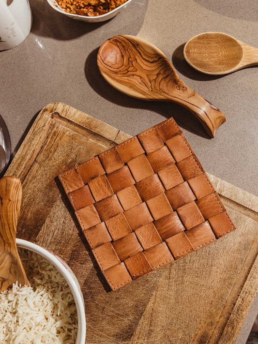 Woven Leather Trivet