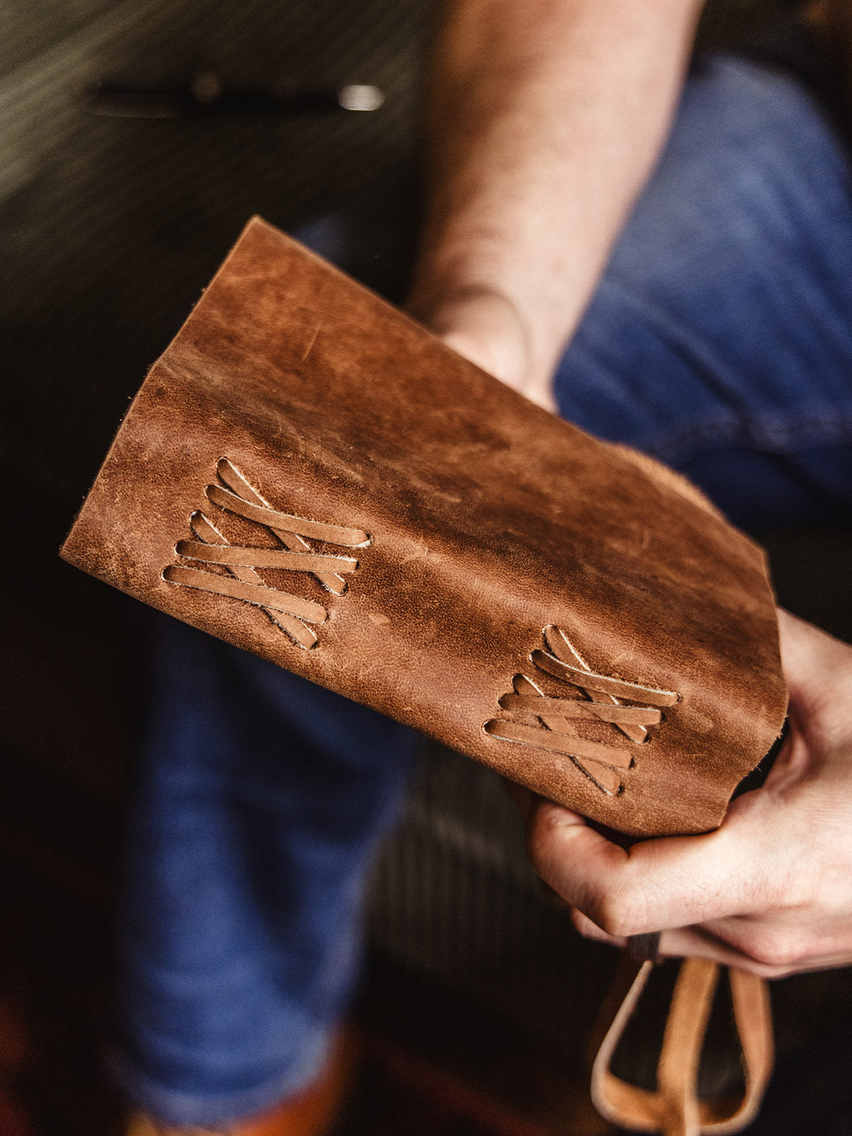 Laced Leather Explorer Journal with Artisan Paper
