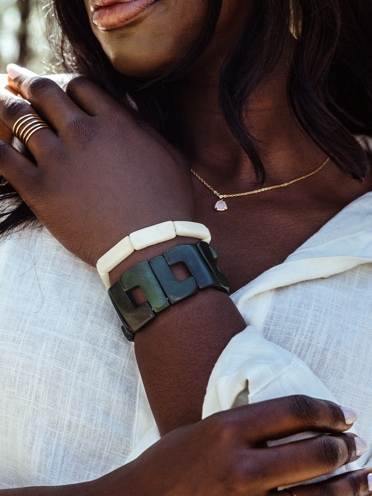 Emerald Green Geometric Bracelet