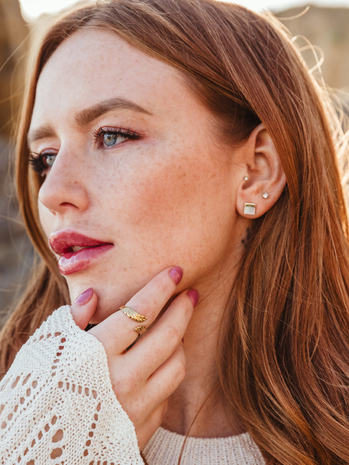 Kelly Mother of Pearl Stud Earrings