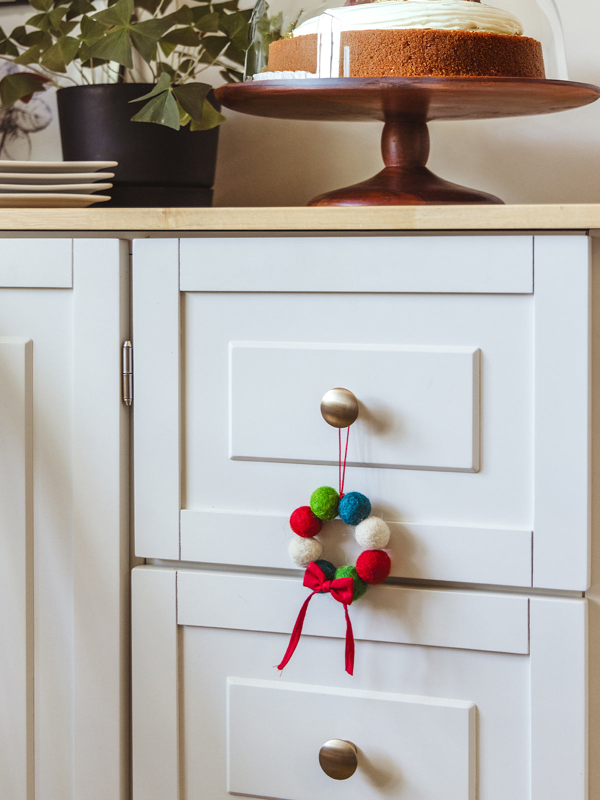 Mini Wreath Felt Ball Ornament