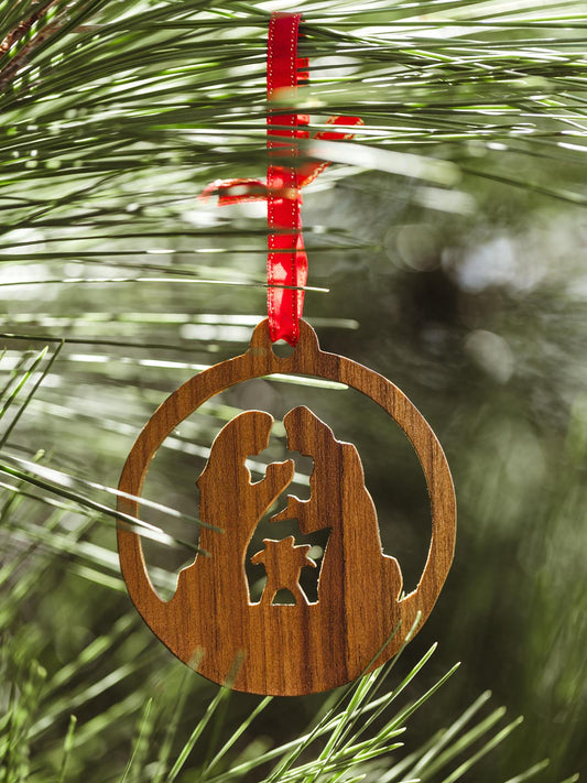 Wooden Nativity Ornament