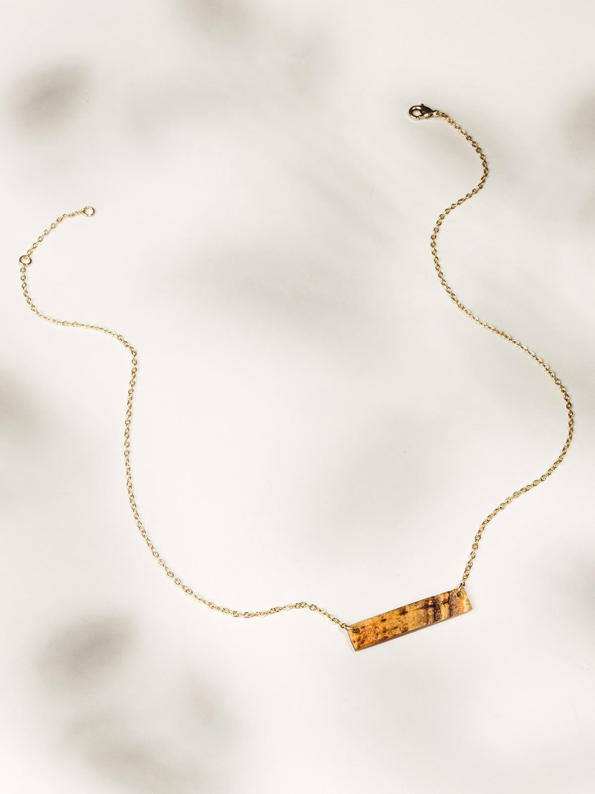Petite Baguette Necklace with Gold Chain