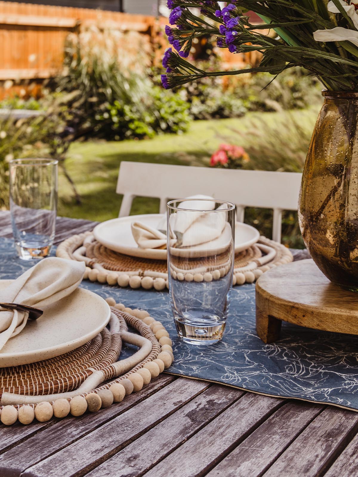 Hibiscus Cotton Table Runner