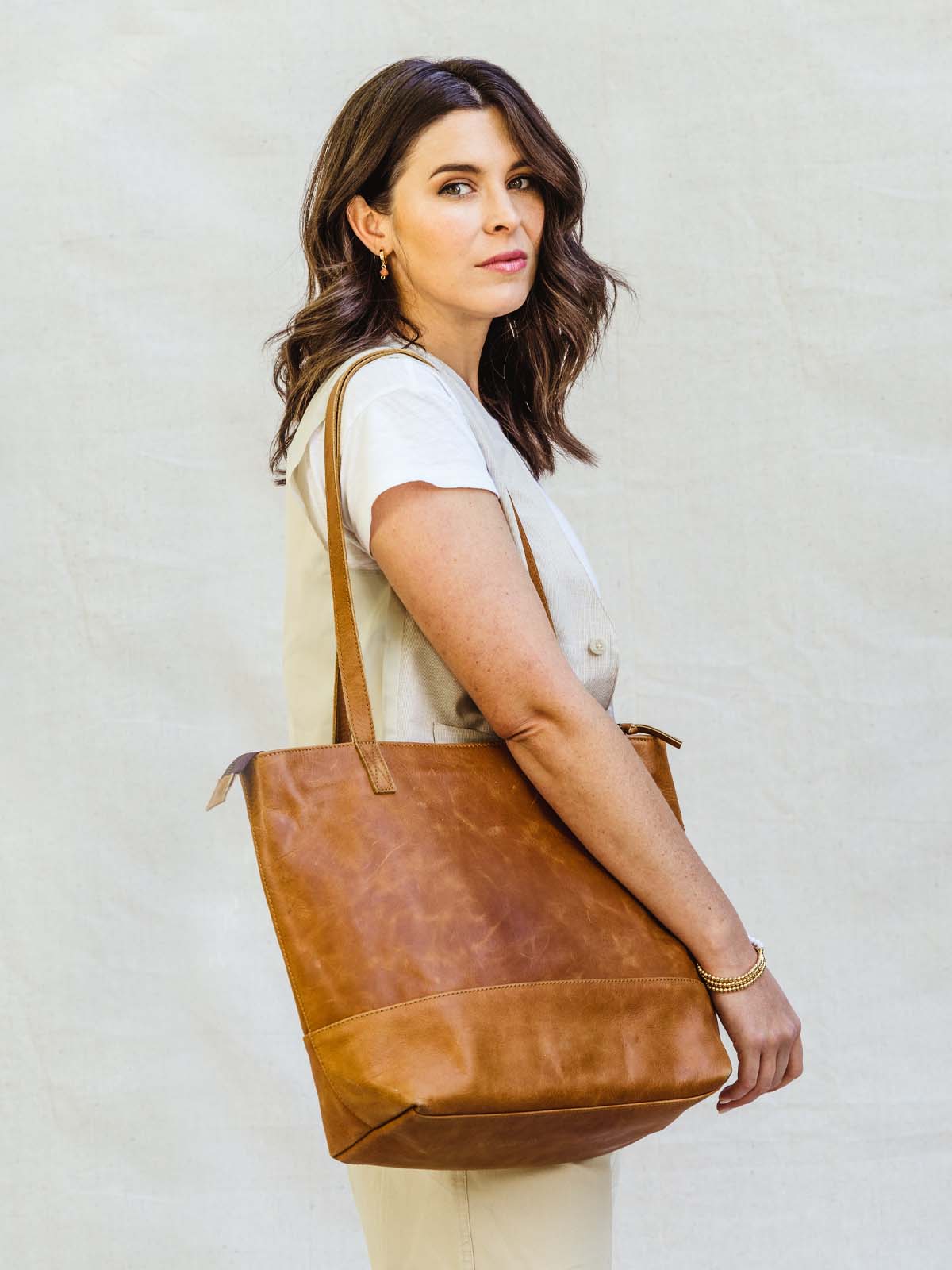 Women’s Leather Tote in Brown