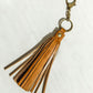Leather Tassel Keychain in Brown