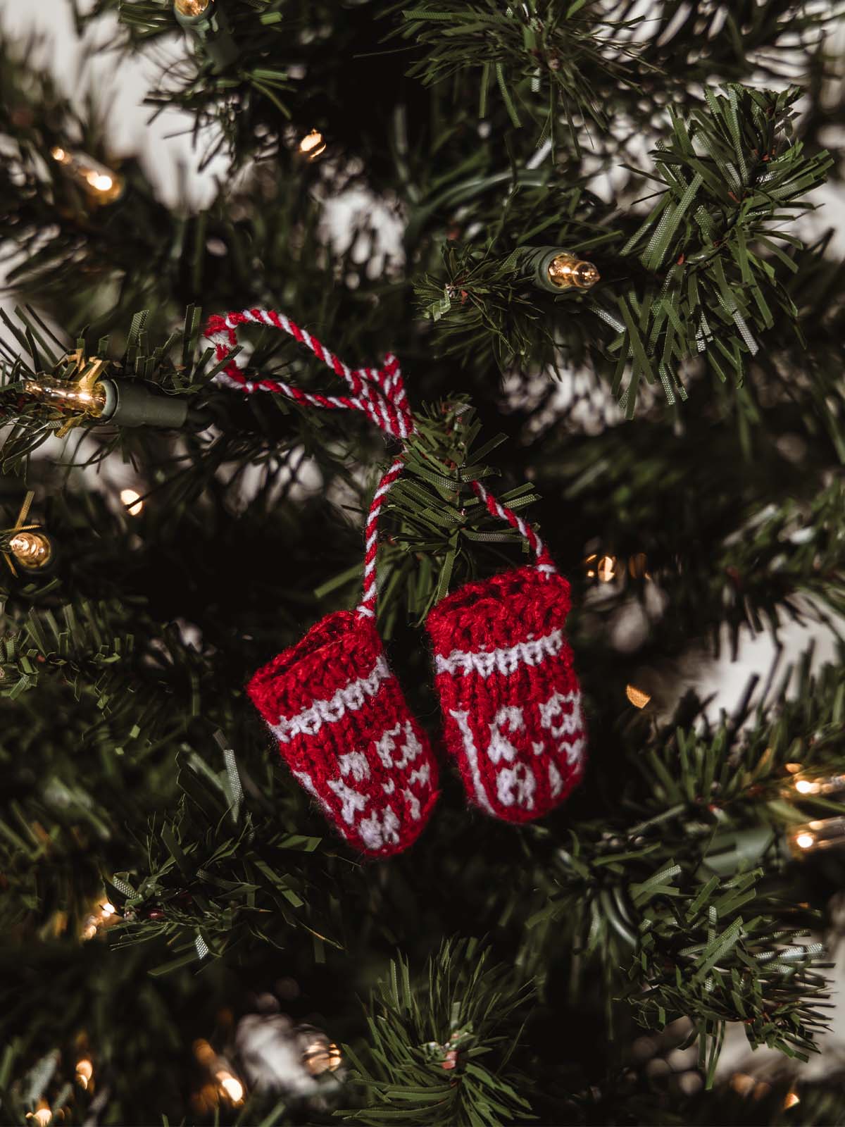 Red & White Mitten Ornaments