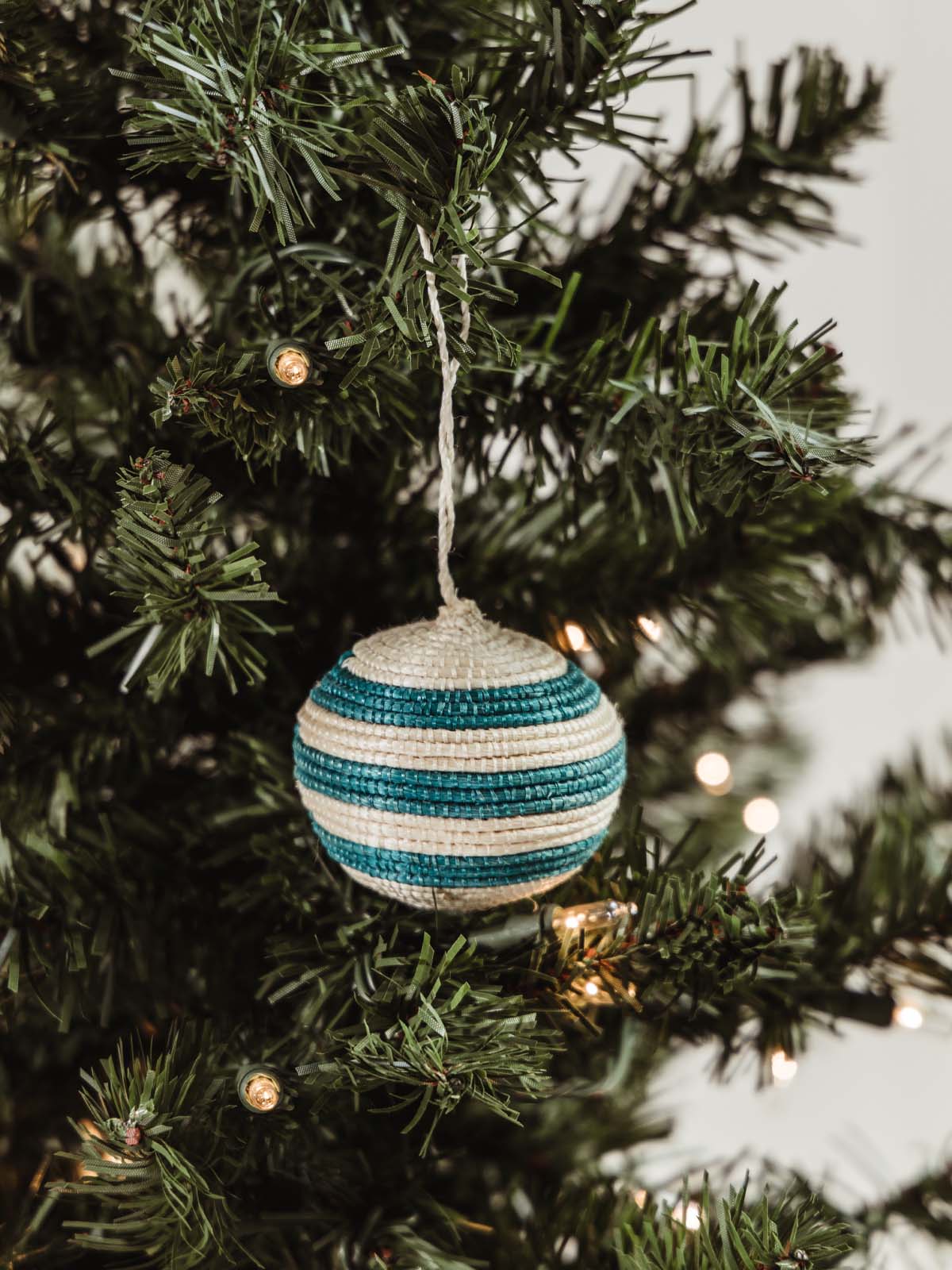 Striped Woven Ball Ornaments