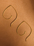 Pipal Leaf Gold Plated Brass Earrings
