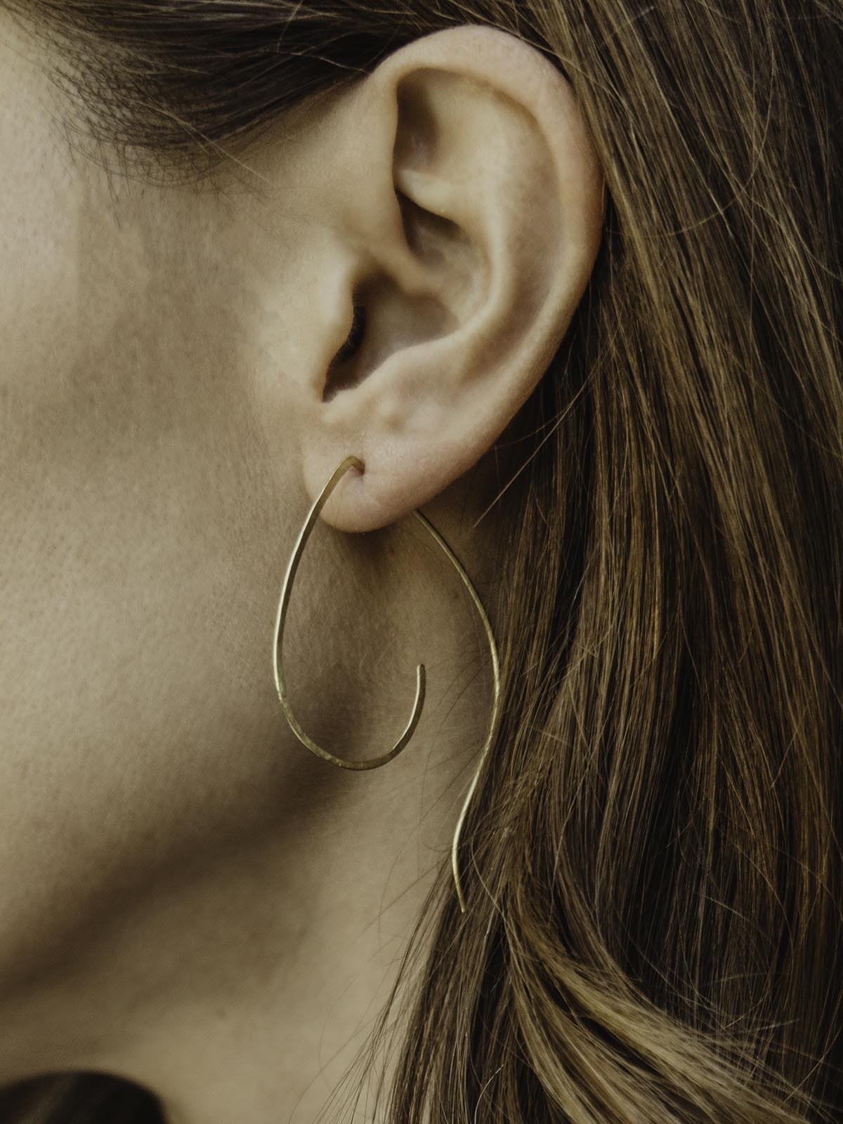 Pipal Leaf Gold Plated Brass Earrings