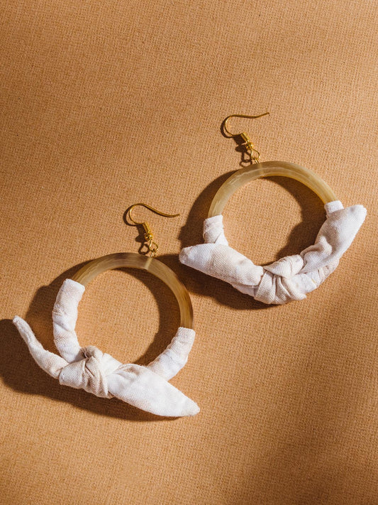 Wrapped Horn Hoop Earrings
