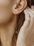 Gold Leaf Drop Earrings