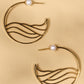 Gold and Pearl Hoop Earrings