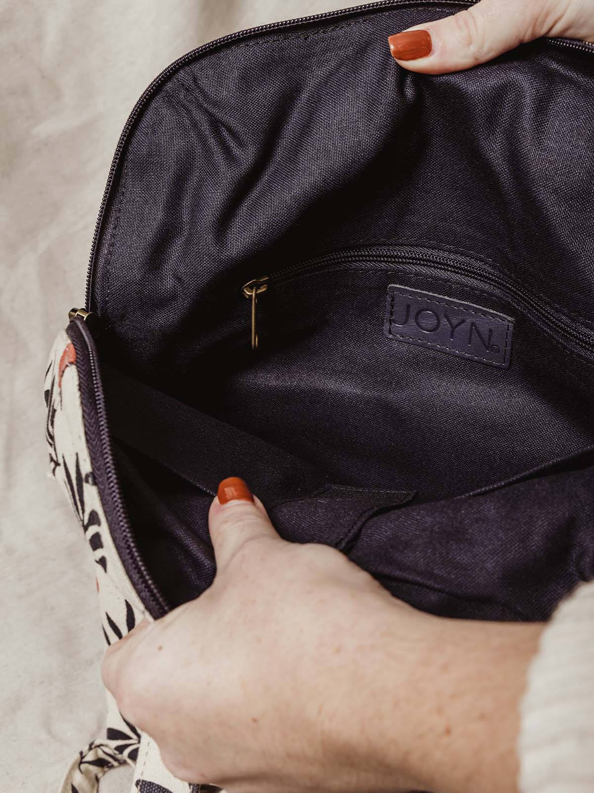 Canvas Laptop Backpack in Berry Print