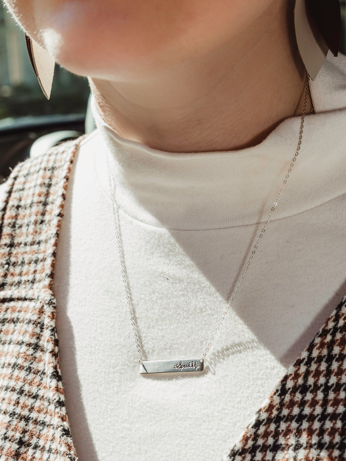 Speak Up Gold Bar Necklace