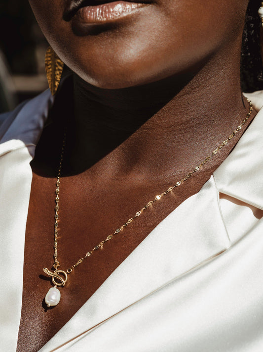 Walk on Water Gold and Pearl Necklace
