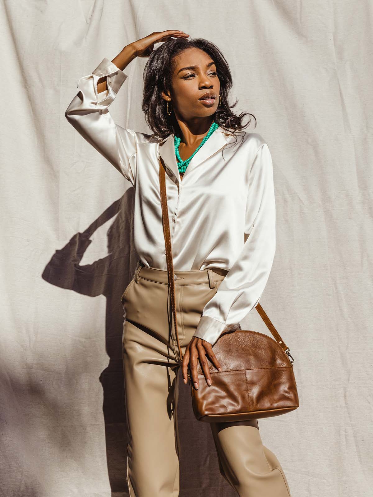 Small Halfmoon Leather Purse