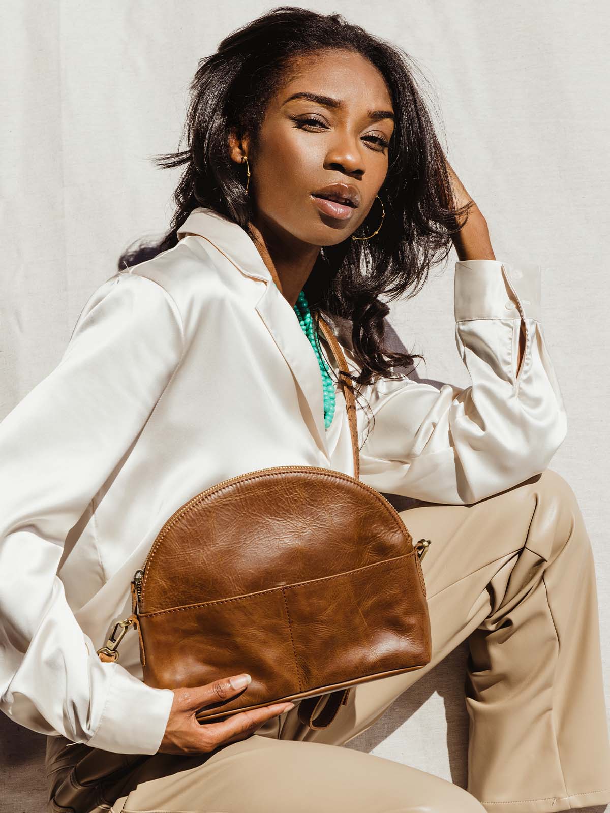 Small Halfmoon Leather Purse