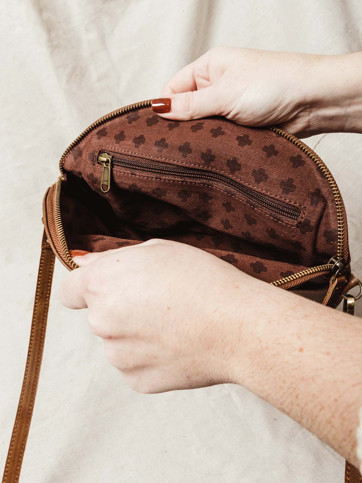 Small Halfmoon Leather Purse