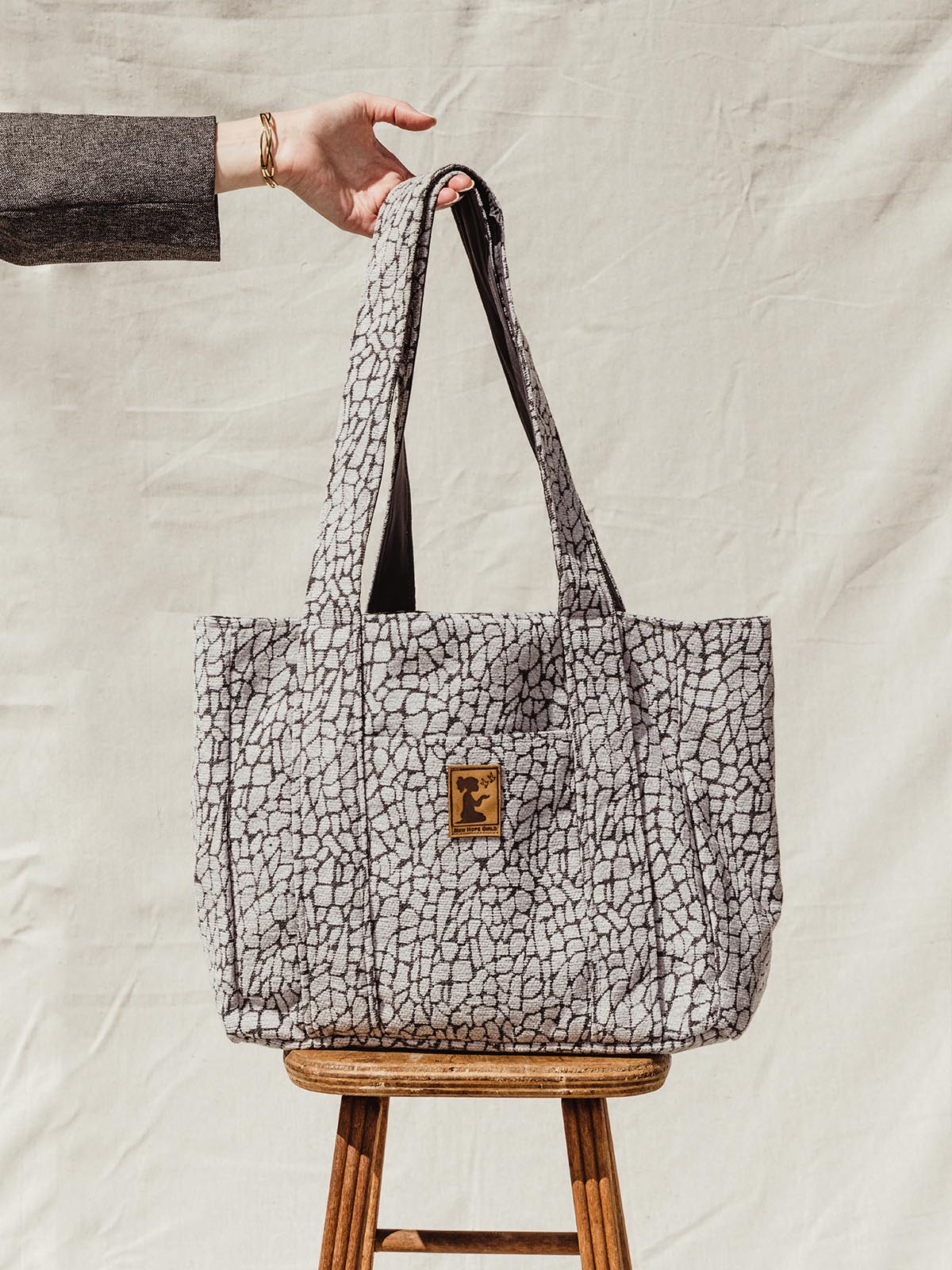 Gray Croc Tote