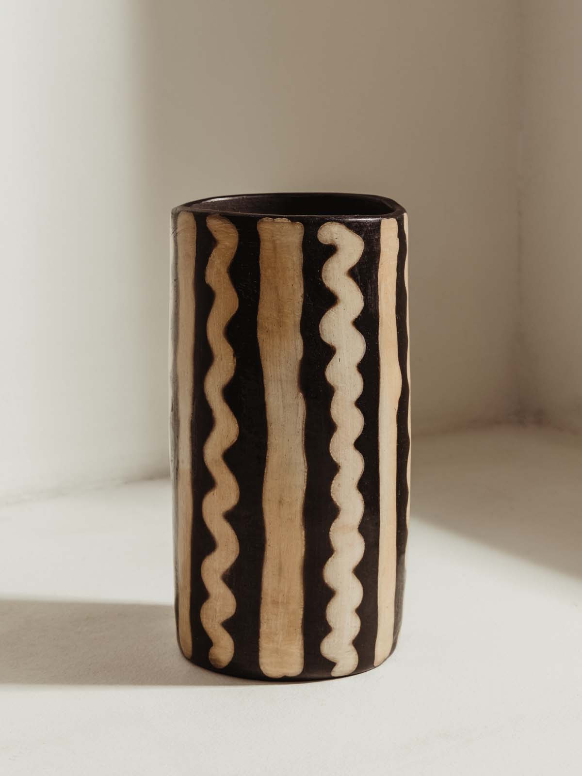 Large Black & White Vase