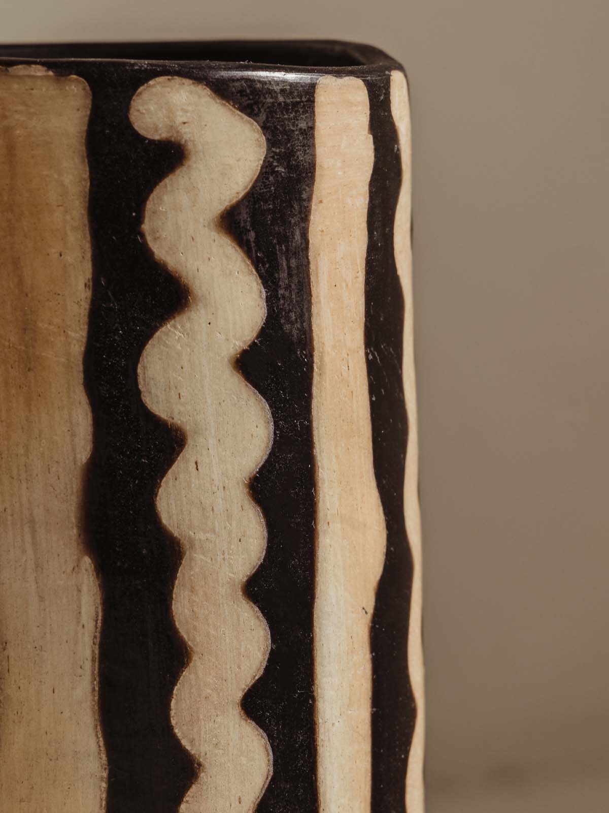 Large Black & White Vase