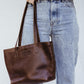 Braided Leather Shoulder Bag in Brown