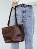 Braided Leather Shoulder Bag in Brown