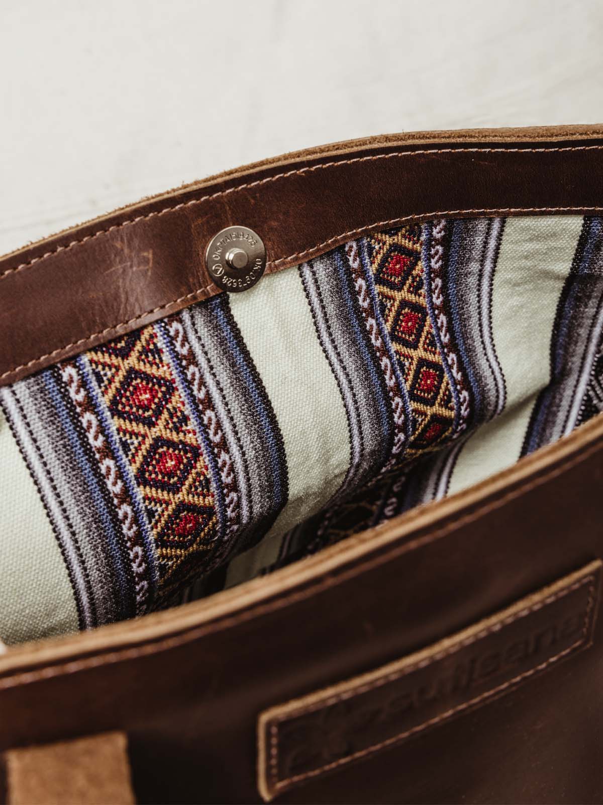 Braided Leather Shoulder Bag in Brown