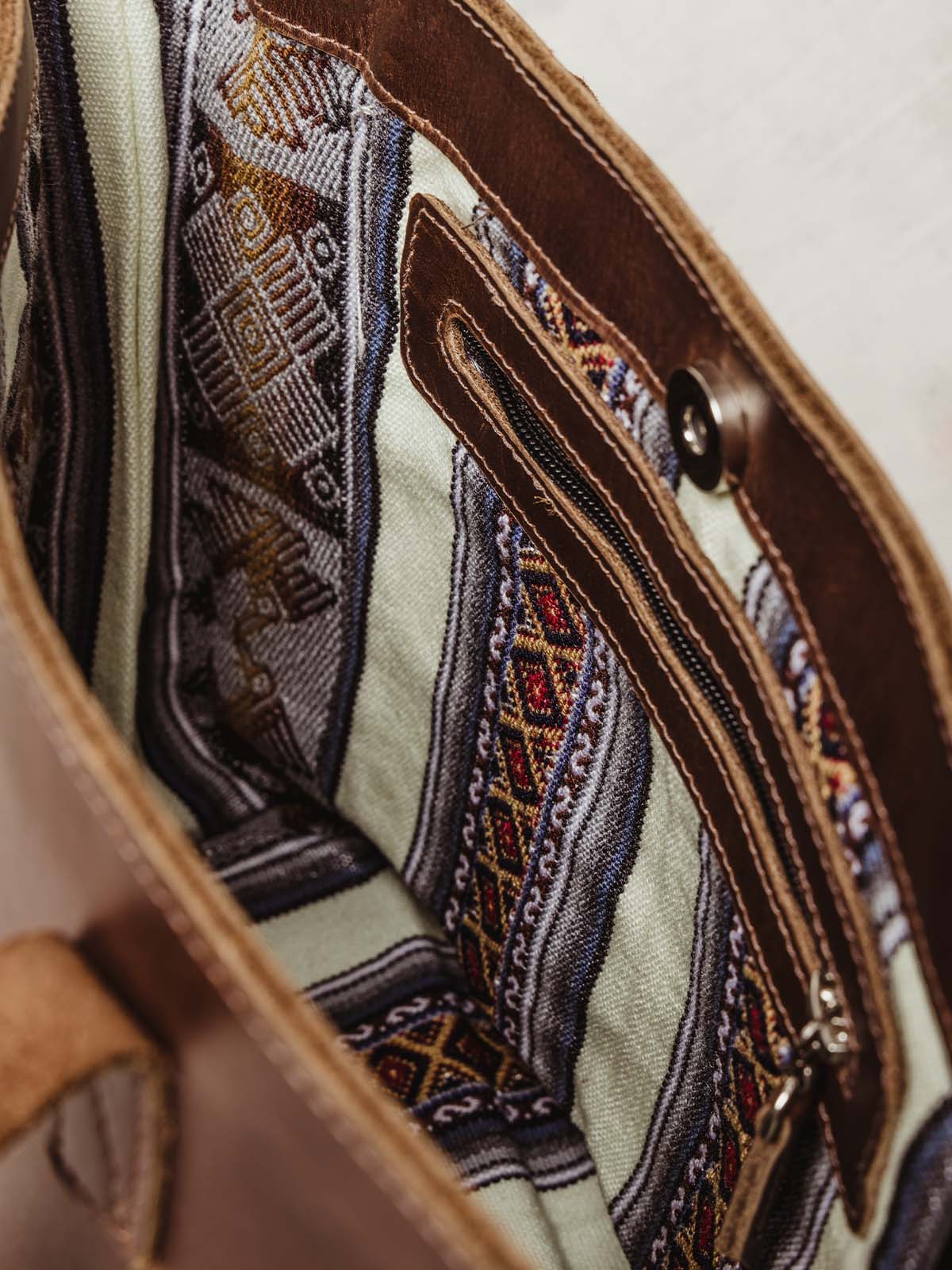 Braided Leather Shoulder Bag in Brown