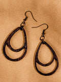 Double Tear Drop Wooden Earrings