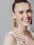 Makaya Mahogany Wooden Earrings