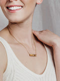 Petite Baguette Necklace with Gold Chain