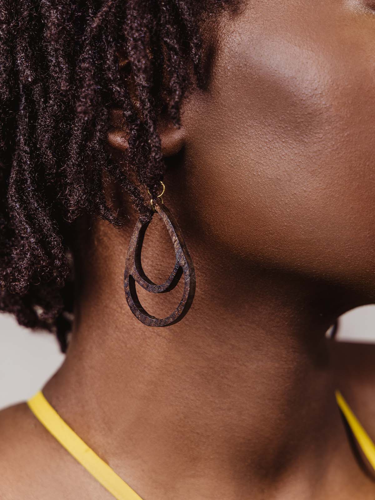 Double Tear Drop Wooden Earrings