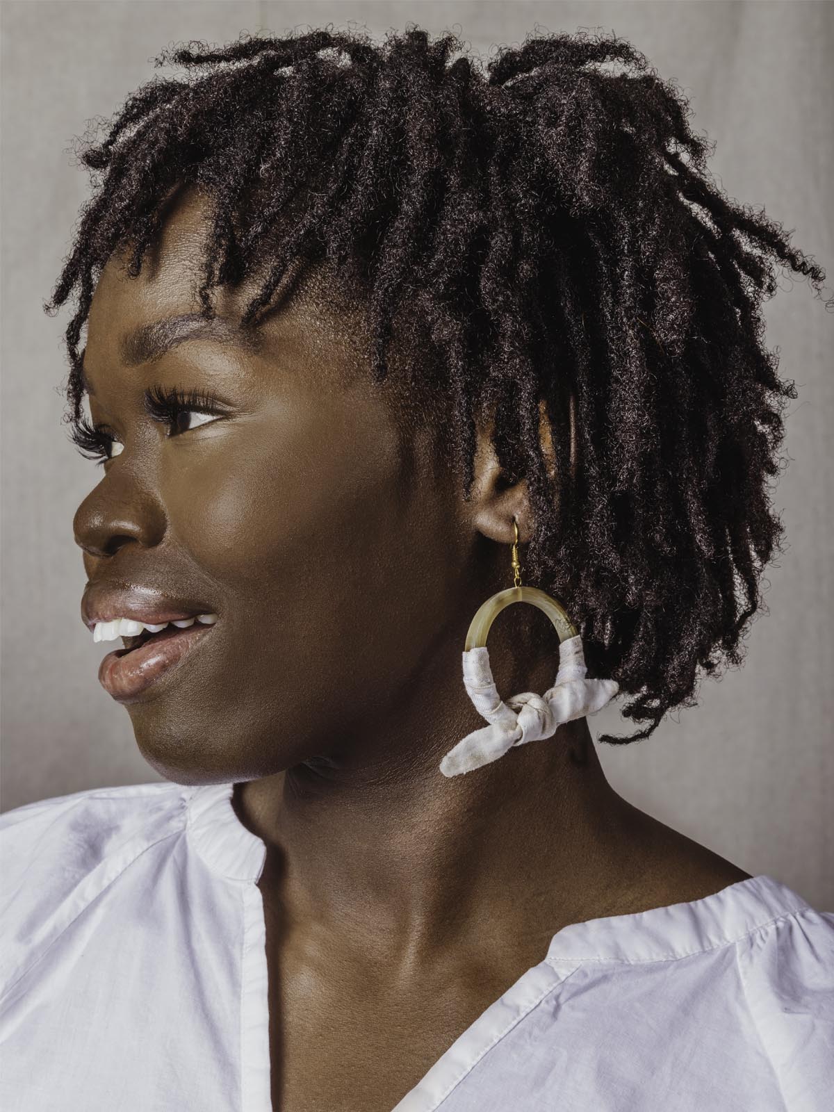 Wrapped Horn Hoop Earrings