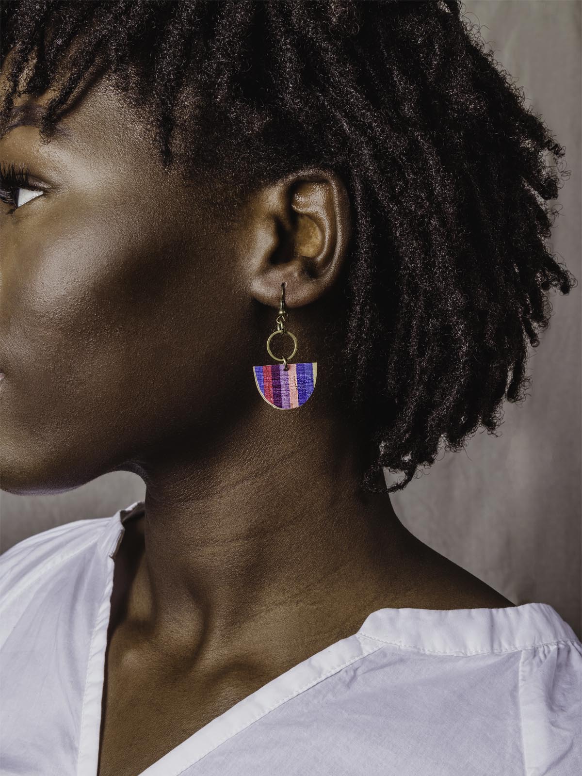 Half Circle Colorful Dangle Earrings