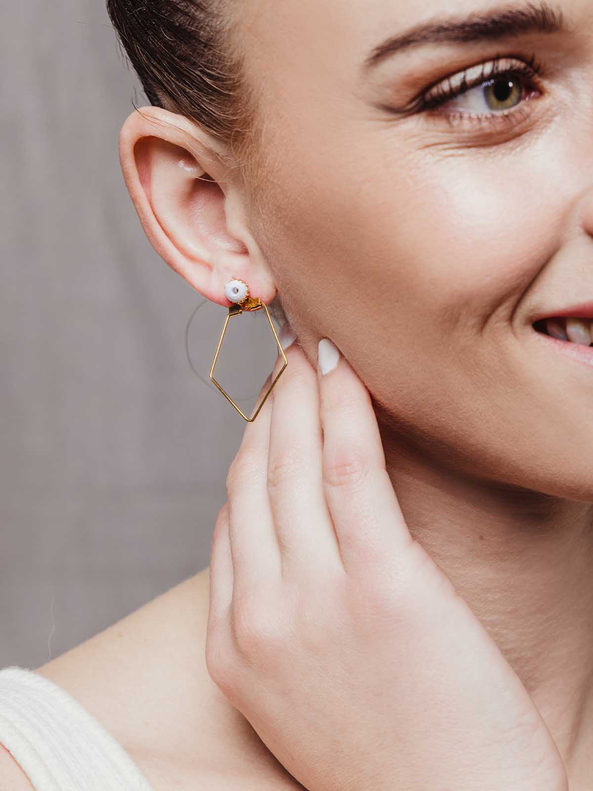 Geometric Paper Bead Earrings