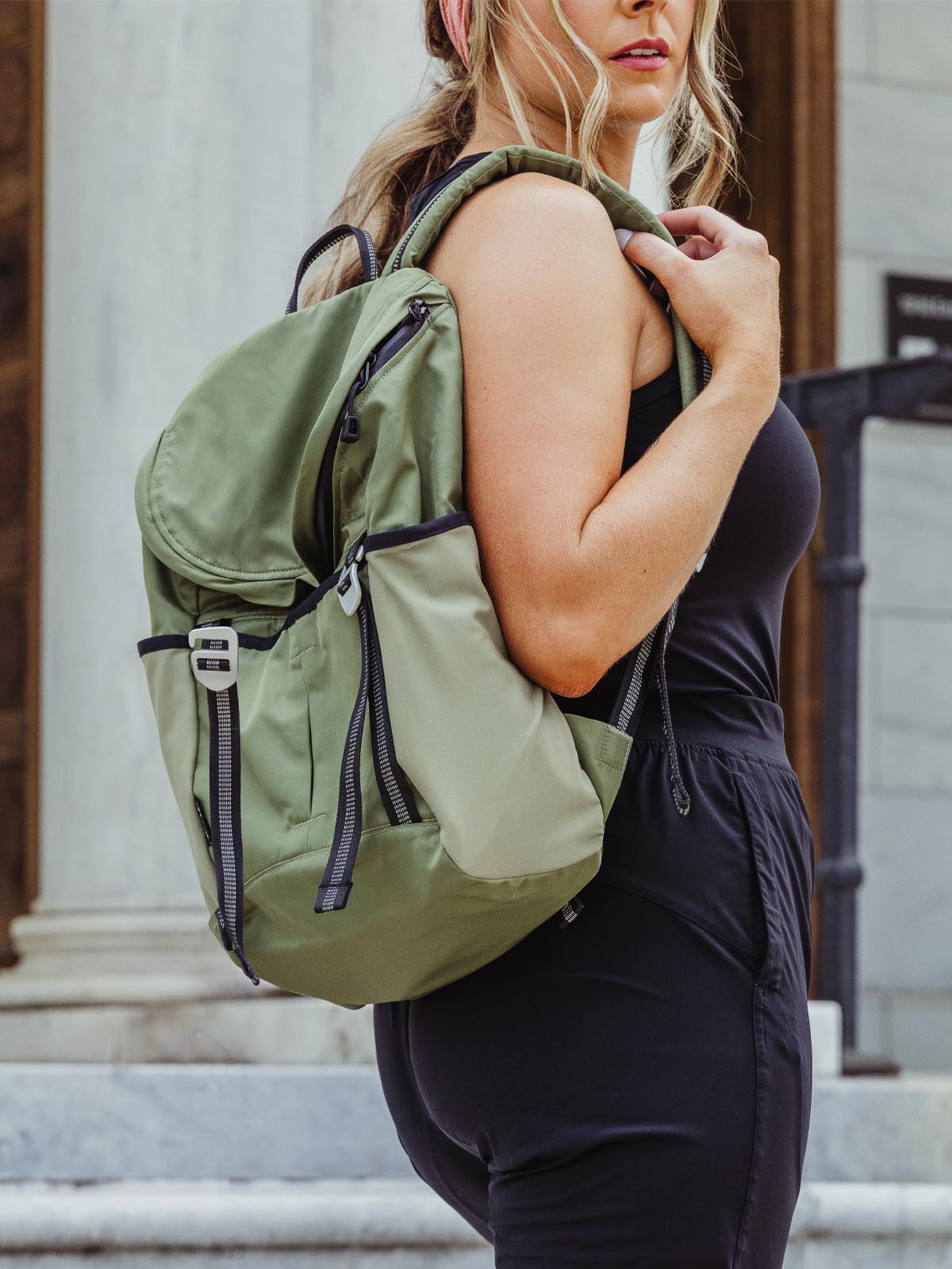 Water Resistant Backpack With Yoga Mat Straps