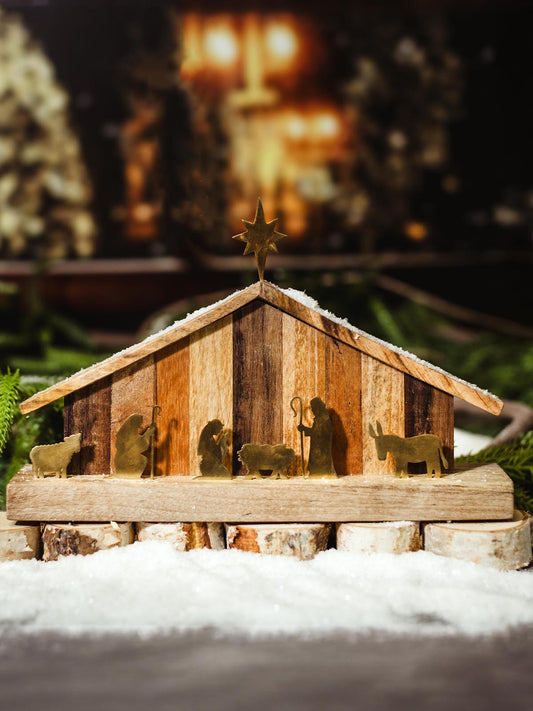 Wooden Nativity Scene