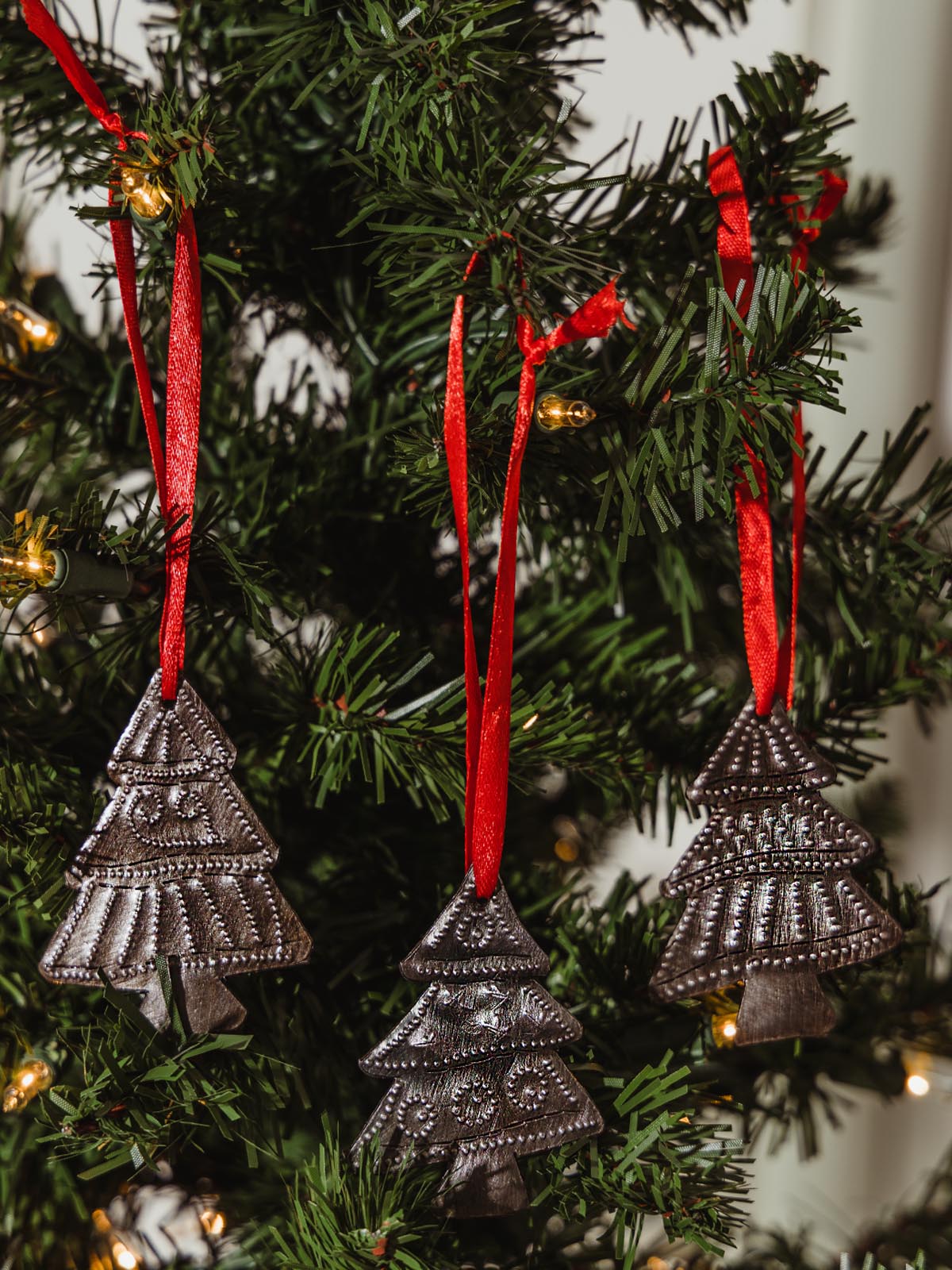 Silver Tree Ornaments (Set of 3)
