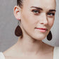 Wooden Tear Drop Earrings