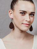 Wooden Tear Drop Earrings