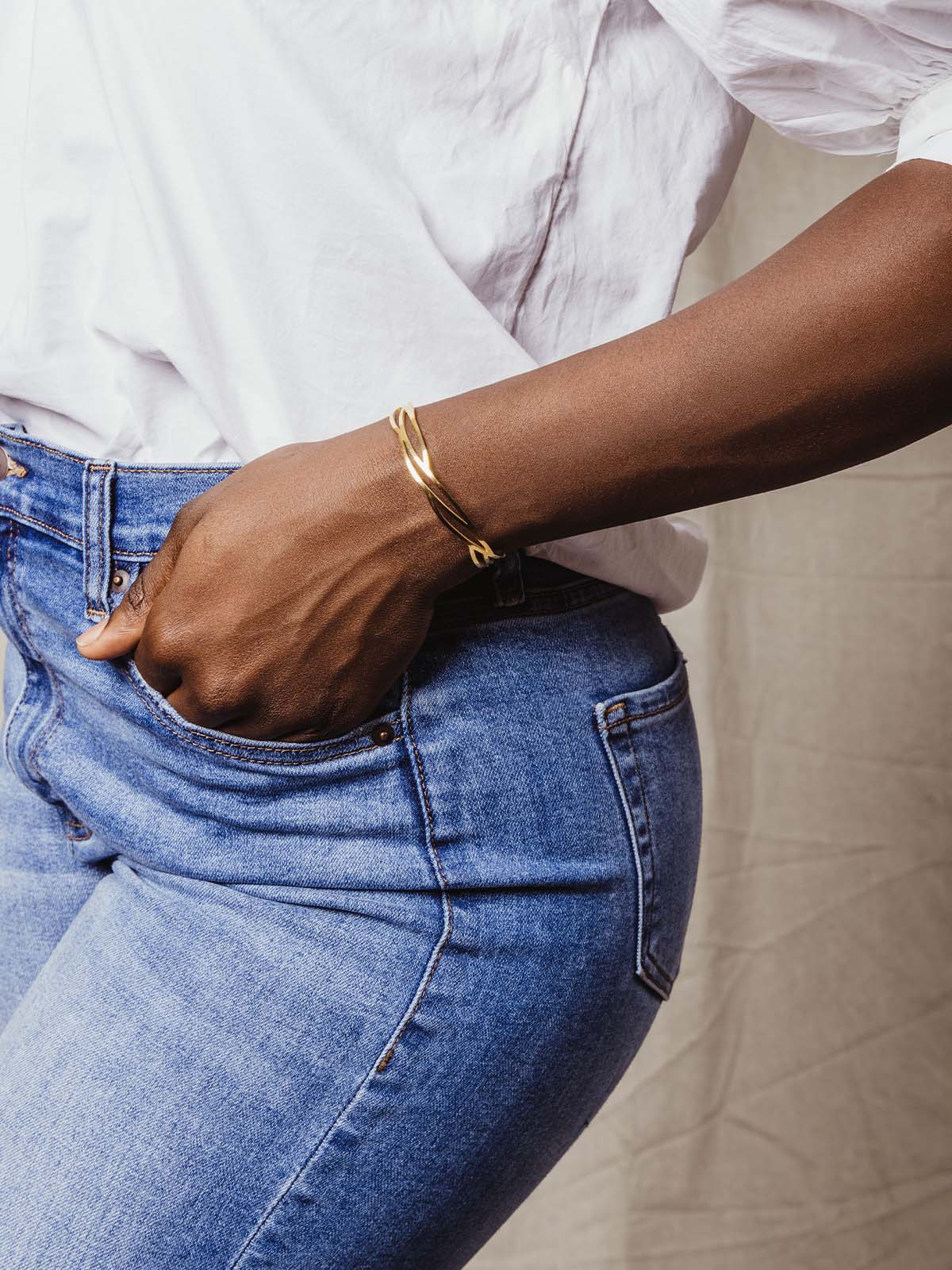 Walk on Water Gold Cuff Bracelet
