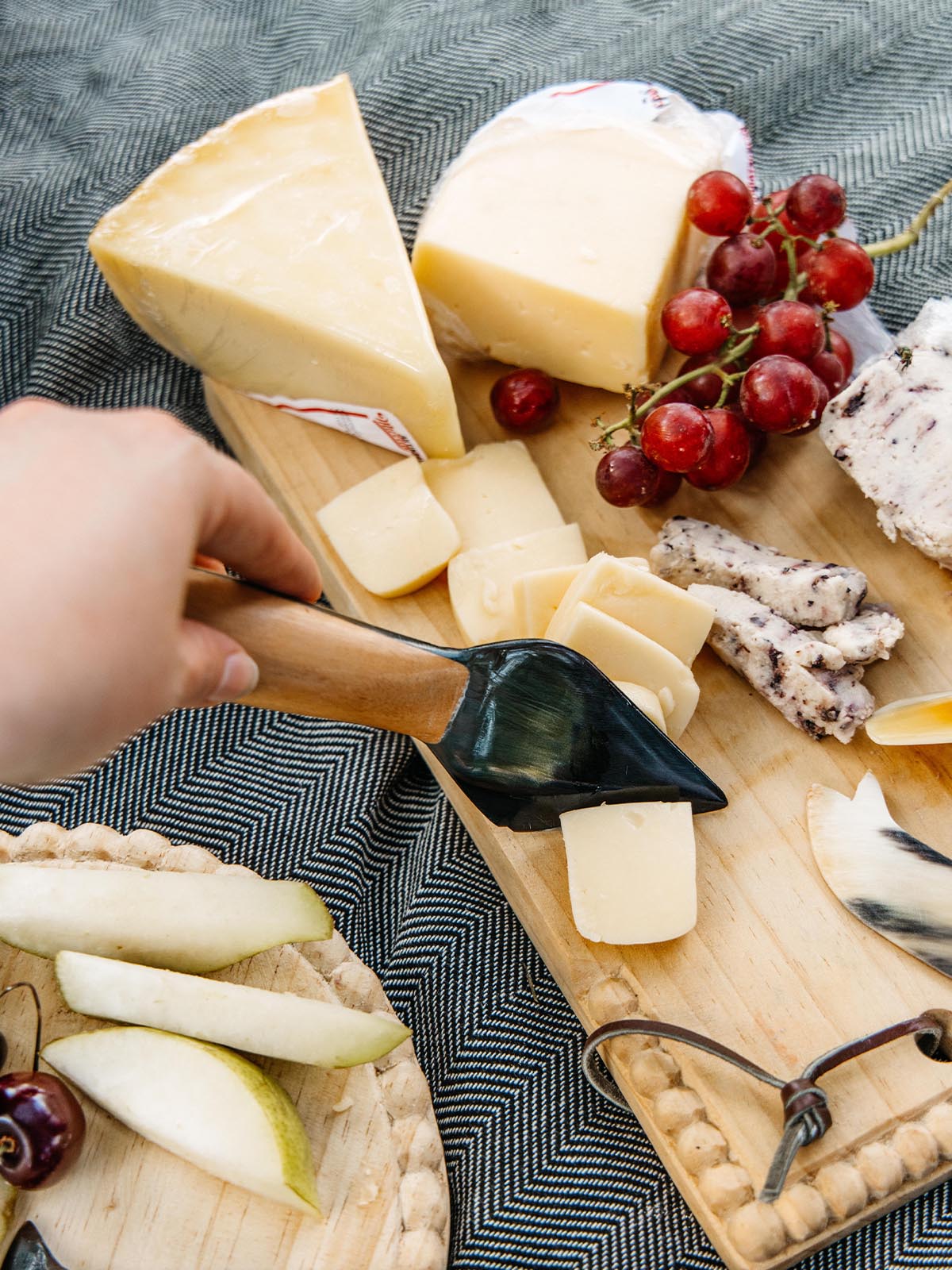 Wood and Horn Cheese Knives